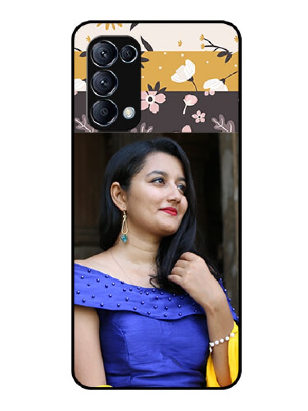 Custom Reno 5 Pro 5G Custom Glass Phone Case  - Stylish Floral Design