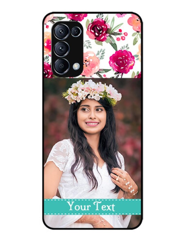 Custom Reno 5 Pro 5G Custom Glass Phone Case  - Watercolor Floral Design