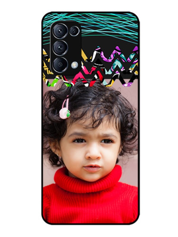 Custom Reno 5 Pro 5G Personalized Glass Phone Case  - Neon Abstract Design