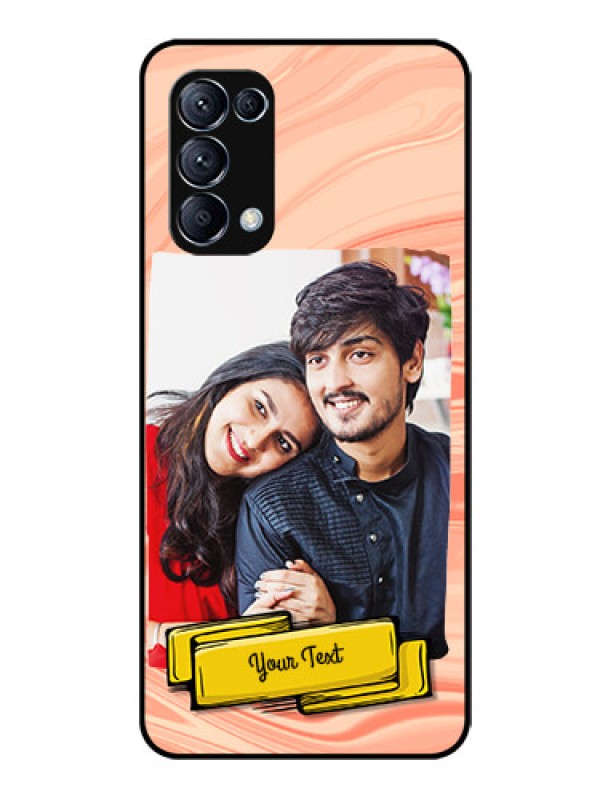 Custom Reno 5 Pro 5G Personalized Glass Phone Case  - Marble Texture Design