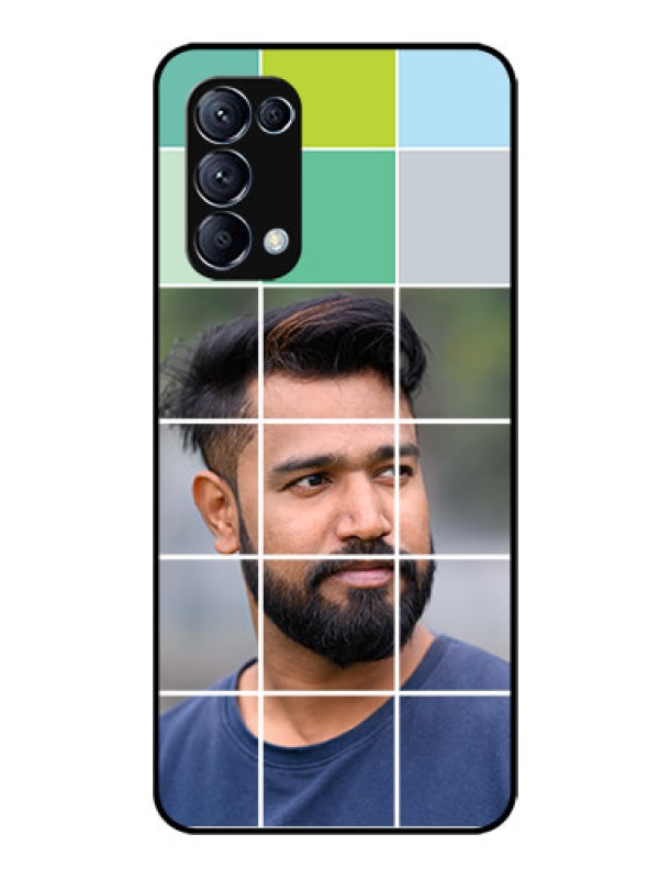 Custom Reno 5 Pro 5G Photo Printing on Glass Case  - with white box pattern 