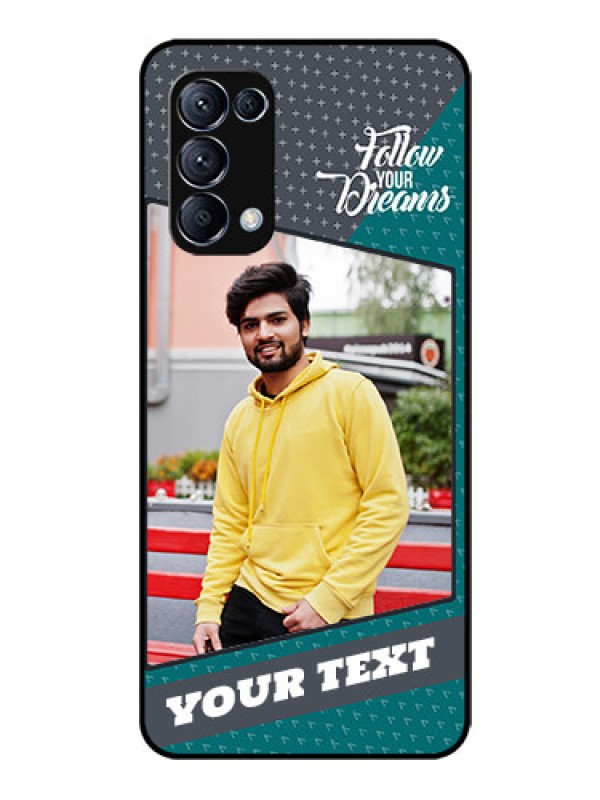 Custom Reno 5 Pro 5G Personalized Glass Phone Case  - Background Pattern Design with Quote