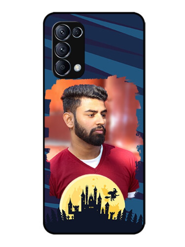 Custom Reno 5 Pro 5G Photo Printing on Glass Case  - Halloween Witch Design 