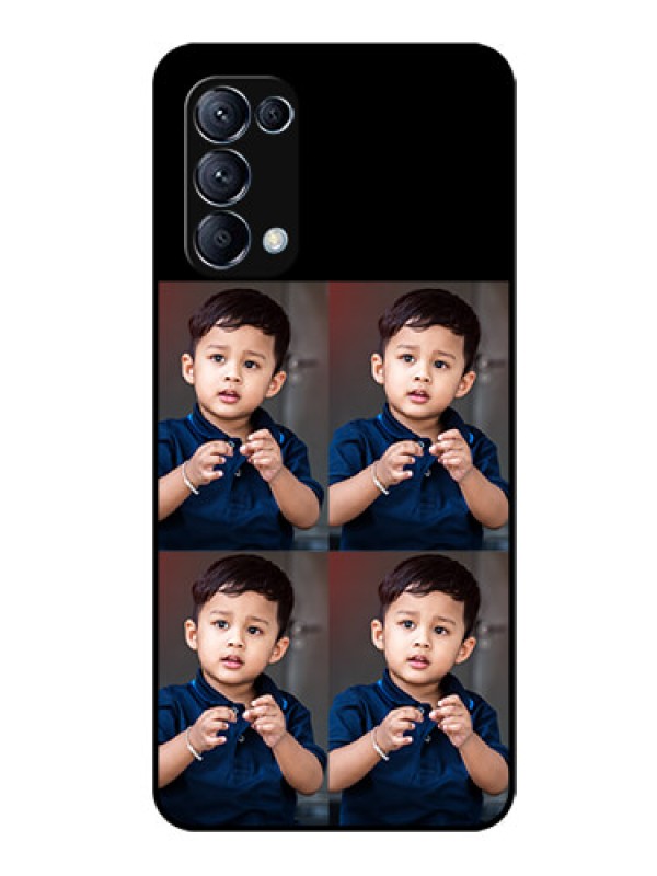 Custom Reno 5 Pro 5G 4 Image Holder on Glass Mobile Cover