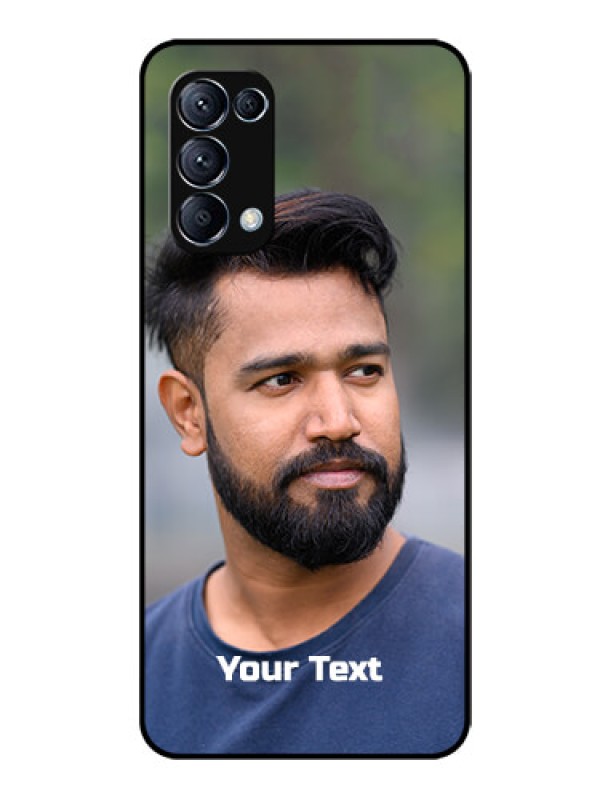Custom Reno 5 Pro 5G Glass Mobile Cover: Photo with Text