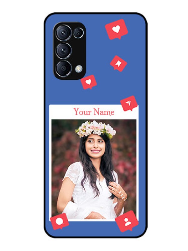 Custom Oppo Reno 5 Pro 5G Custom Glass Phone Case - Like Share And Comment Design