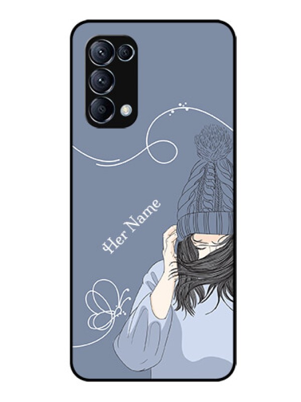 Custom Oppo Reno 5 Pro 5G Custom Glass Mobile Case - Girl in winter outfit Design