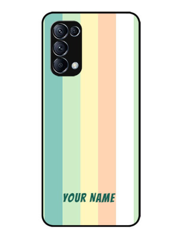 Custom Oppo Reno 5 Pro 5G Photo Printing on Glass Case - Multi-colour Stripes Design