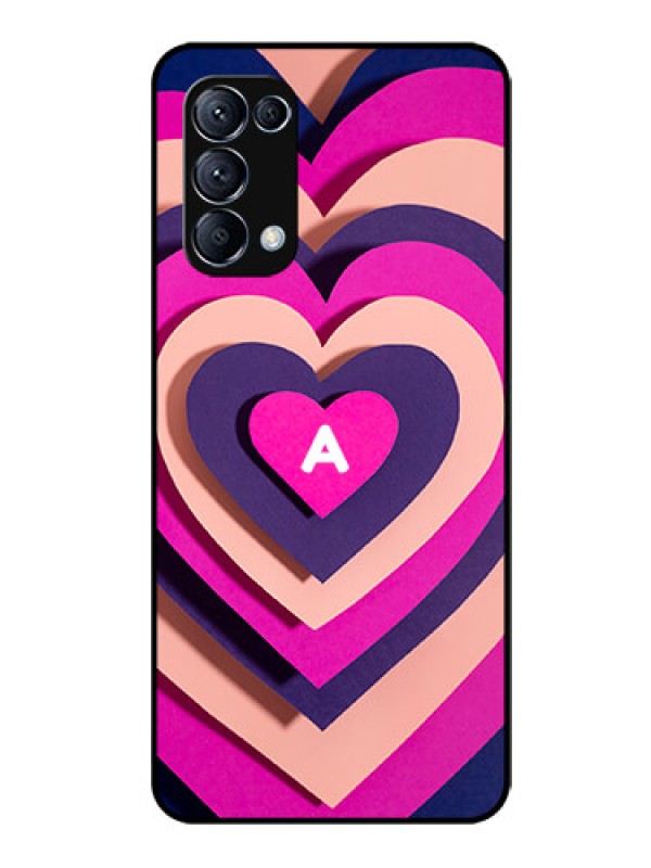 Custom Oppo Reno 5 Pro 5G Custom Glass Mobile Case - Cute Heart Pattern Design