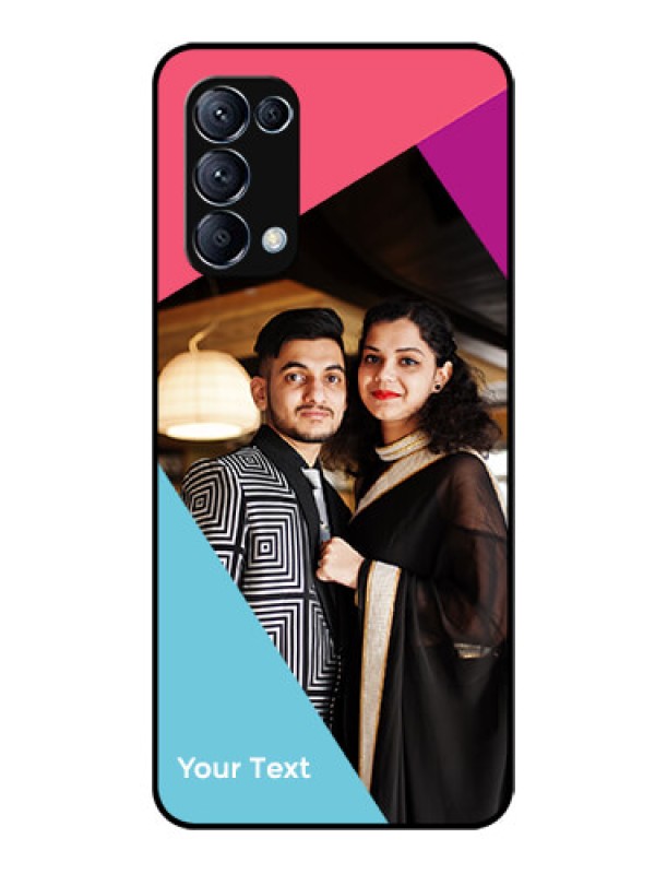Custom Oppo Reno 5 Pro 5G Custom Glass Mobile Case - Stacked Triple colour Design