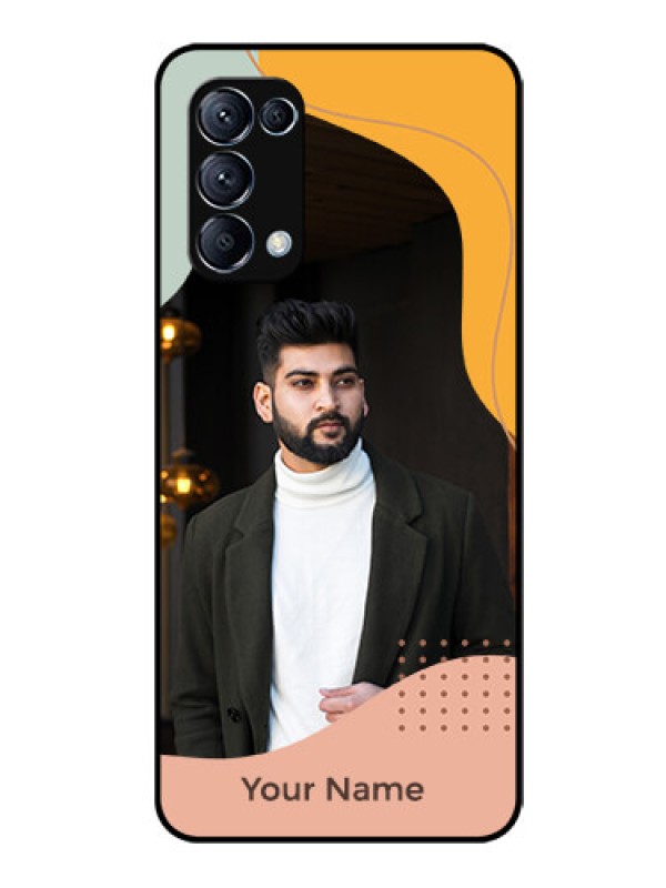 Custom Oppo Reno 5 Pro 5G Personalized Glass Phone Case - Tri-coloured overlay design