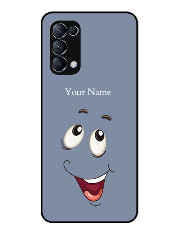 Custom Oppo Reno 5 Pro 5G Photo Printing on Glass Case - Laughing Cartoon Face Design