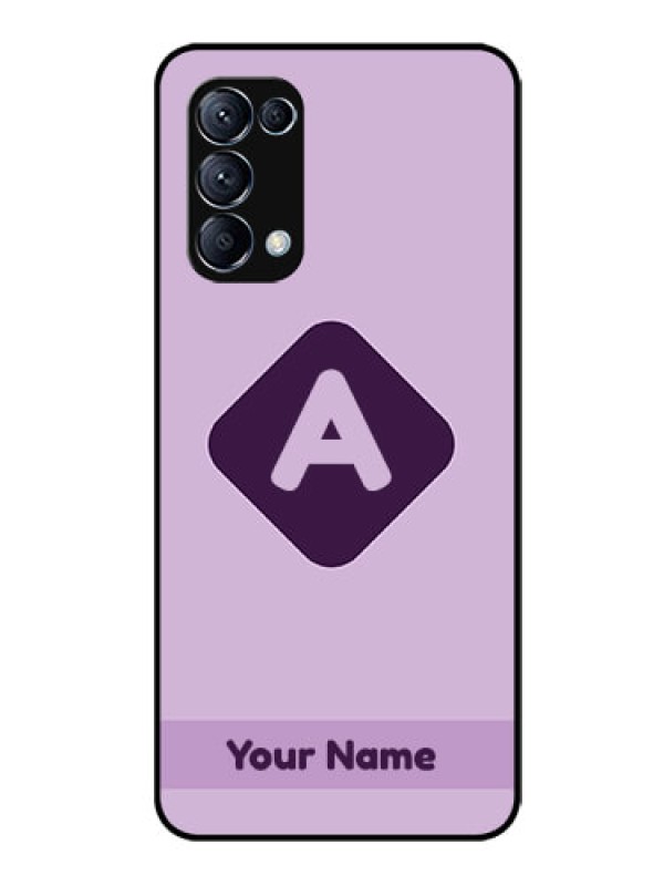 Custom Oppo Reno 5 Pro 5G Custom Glass Mobile Case - Custom Letter in curved badge Design