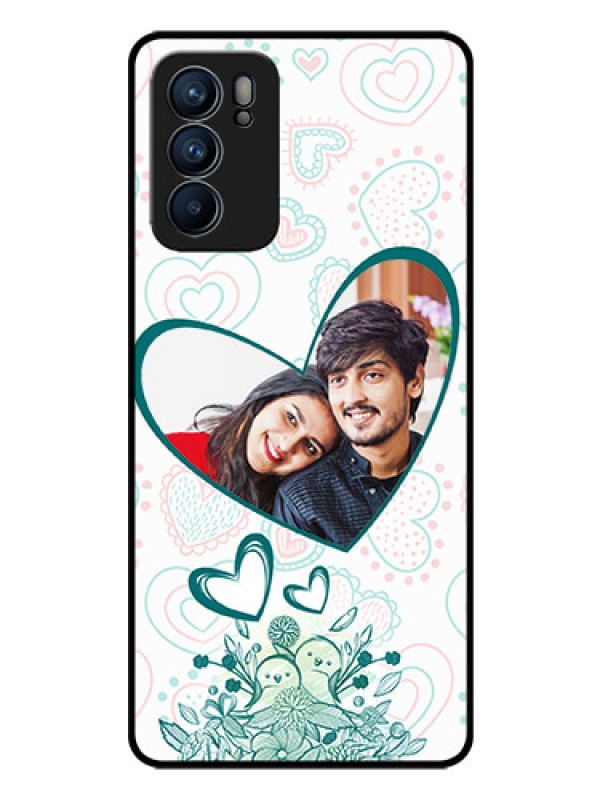 Custom Reno 6 5G Photo Printing on Glass Case - Premium Couple Design
