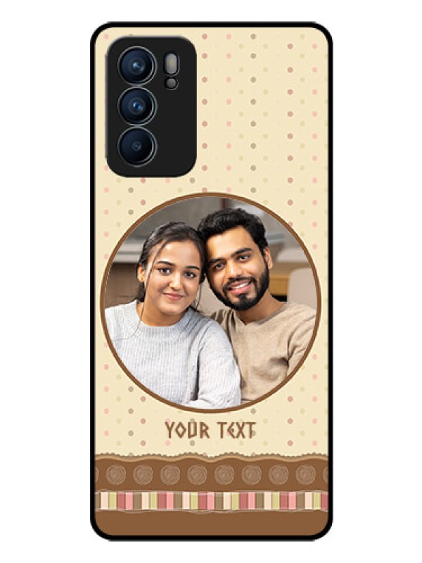 Custom Reno 6 5G Custom Glass Mobile Case - Brown Dotted Mobile Case Design