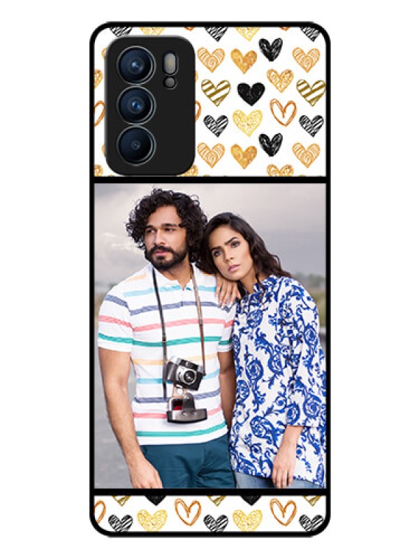 Custom Reno 6 5G Photo Printing on Glass Case - Love Symbol Design