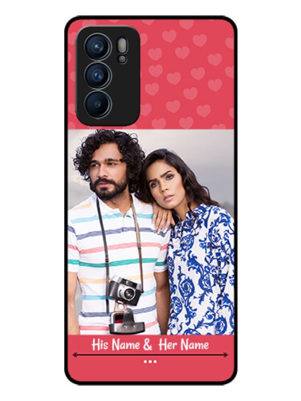 Custom Reno 6 5G Photo Printing on Glass Case - Simple Love Design