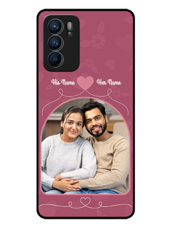 Custom Reno 6 5G Photo Printing on Glass Case - Love Floral Design