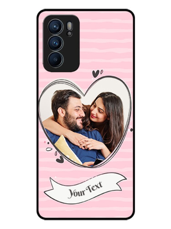 Custom Reno 6 5G Custom Glass Phone Case - Vintage Heart Design