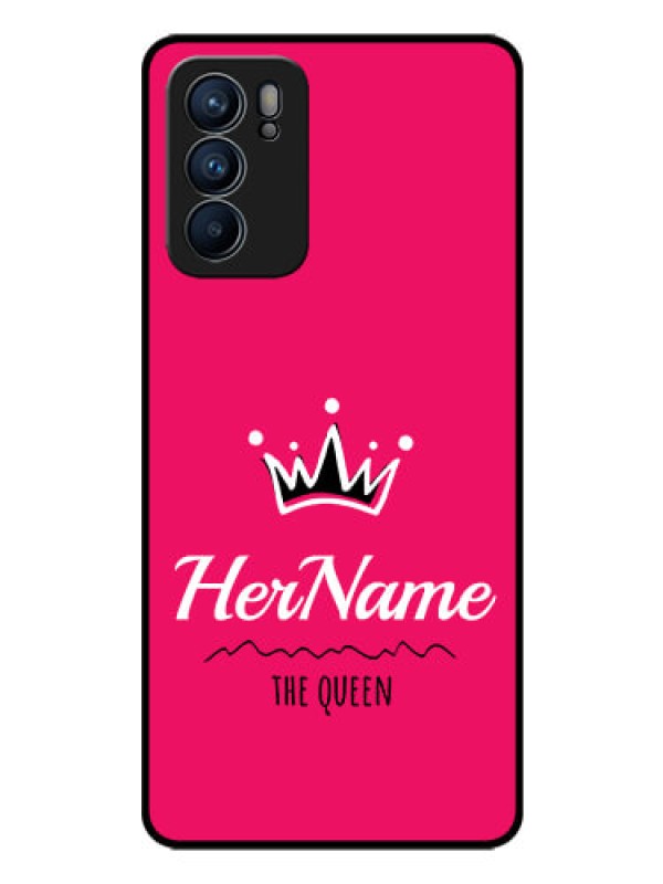 Custom Reno 6 5G Glass Phone Case Queen with Name