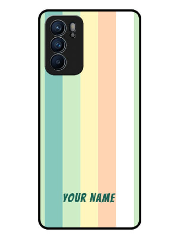 Custom Oppo Reno 6 5G Photo Printing on Glass Case - Multi-colour Stripes Design