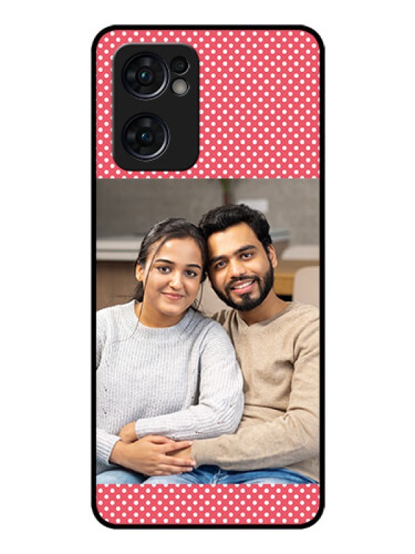 Custom Reno 7 5G Custom Glass Phone Case - White Dotted Design