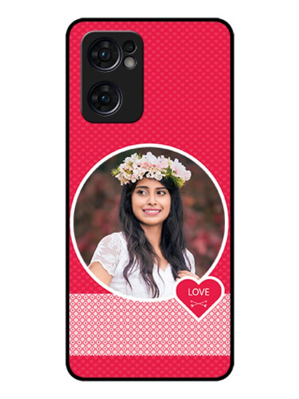Custom Reno 7 5G Personalised Glass Phone Case - Pink Pattern Design
