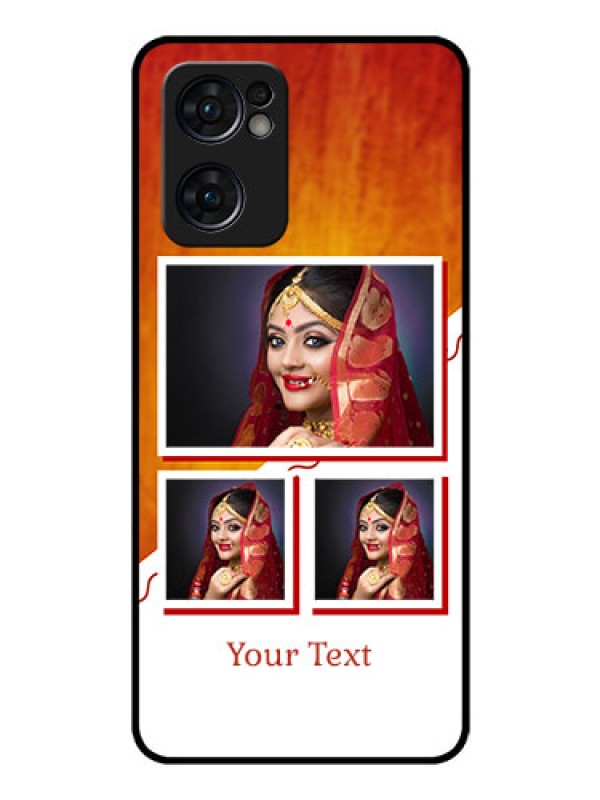 Custom Reno 7 5G Custom Glass Phone Case - Wedding Memories Design