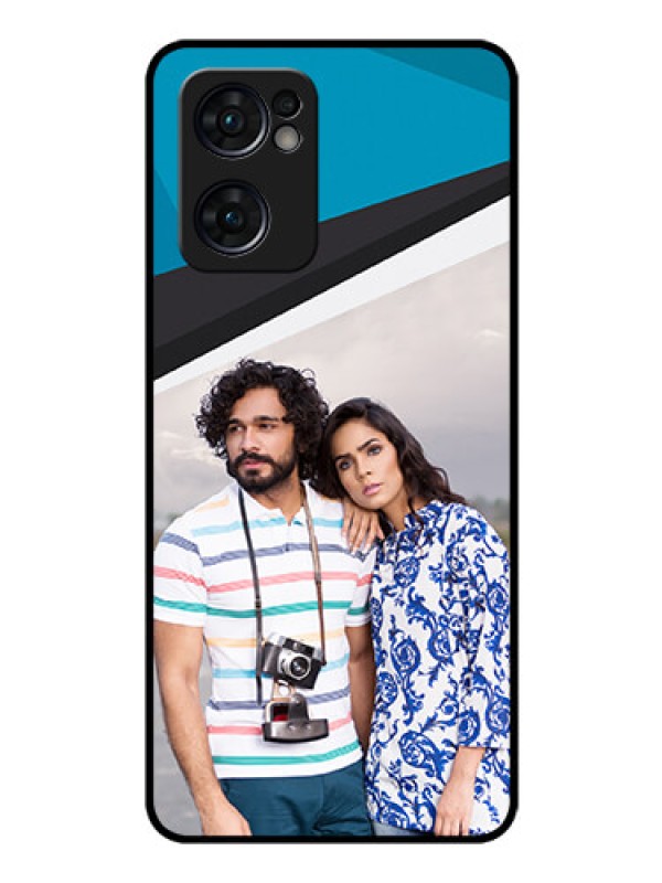 Custom Reno 7 5G Photo Printing on Glass Case - Simple Pattern Photo Upload Design