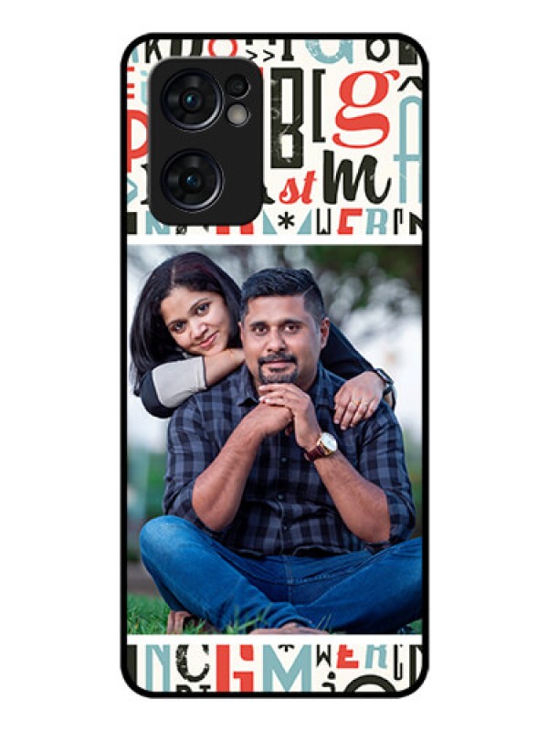Custom Reno 7 5G Personalized Glass Phone Case - Alphabet Design