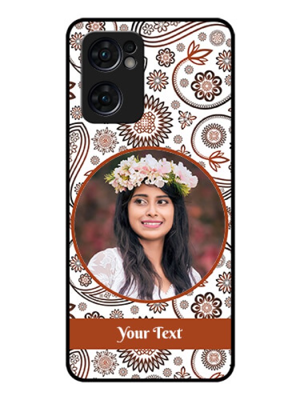 Custom Reno 7 5G Custom Glass Mobile Case - Abstract Flower Design