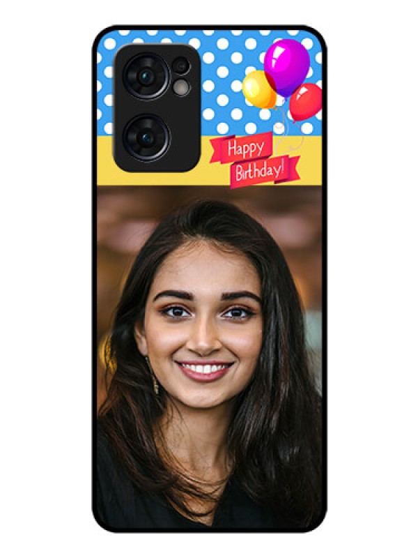 Custom Reno 7 5G Custom Glass Mobile Case - Happy Birthday Design