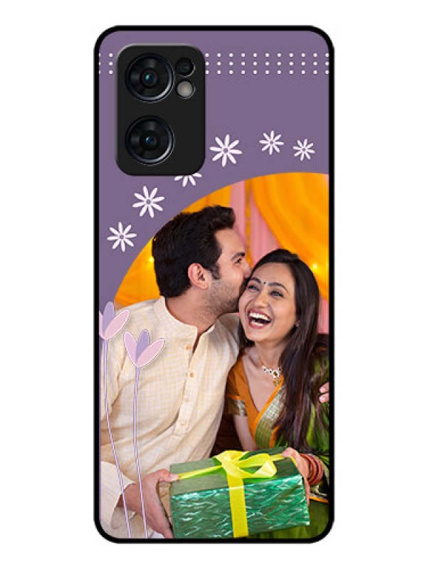 Custom Reno 7 5G Custom Glass Mobile Case - Lavender flowers design