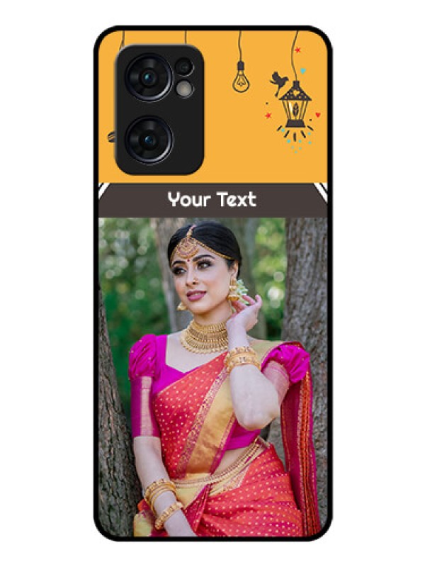 Custom Reno 7 5G Custom Glass Mobile Case - with Family Picture and Icons