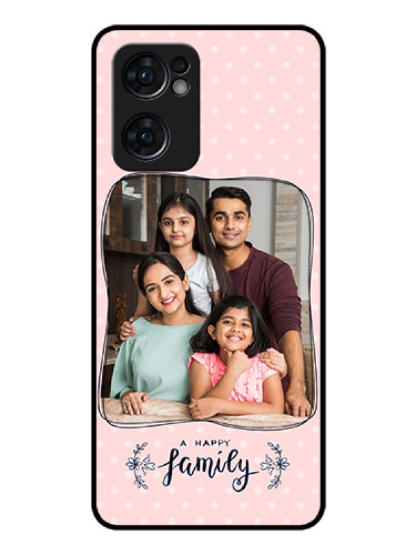 Custom Reno 7 5G Custom Glass Phone Case - Family with Dots Design