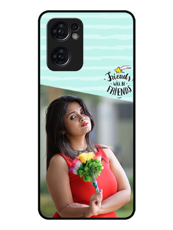 Custom Reno 7 5G Custom Glass Phone Case - Friends Picture Icon Design