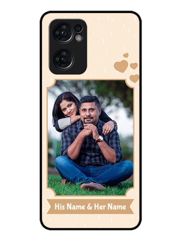 Custom Reno 7 5G Custom Glass Phone Case - with confetti love design