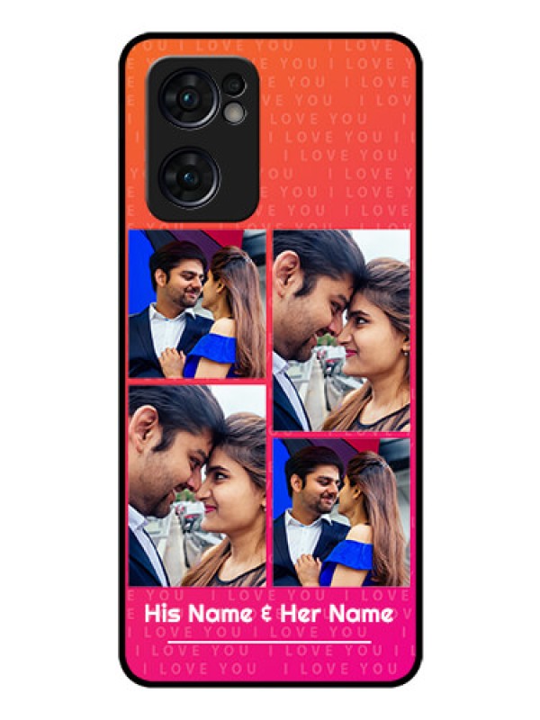 Custom Reno 7 5G Custom Glass Phone Case - I Love You Pink Design