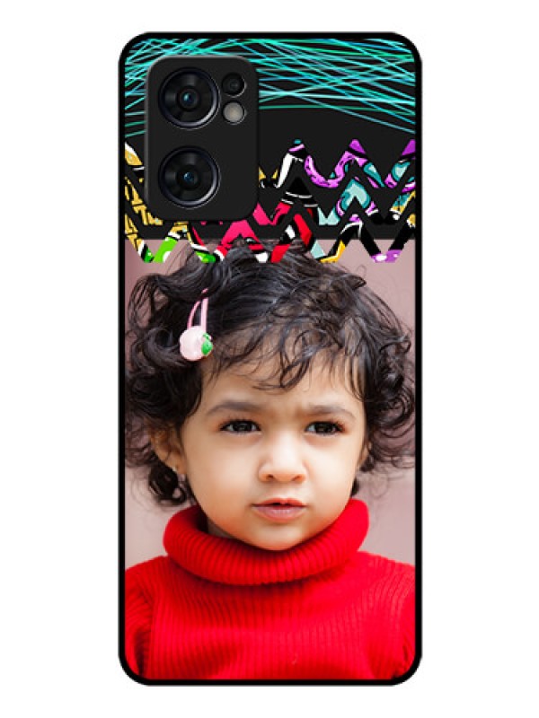 Custom Reno 7 5G Personalized Glass Phone Case - Neon Abstract Design
