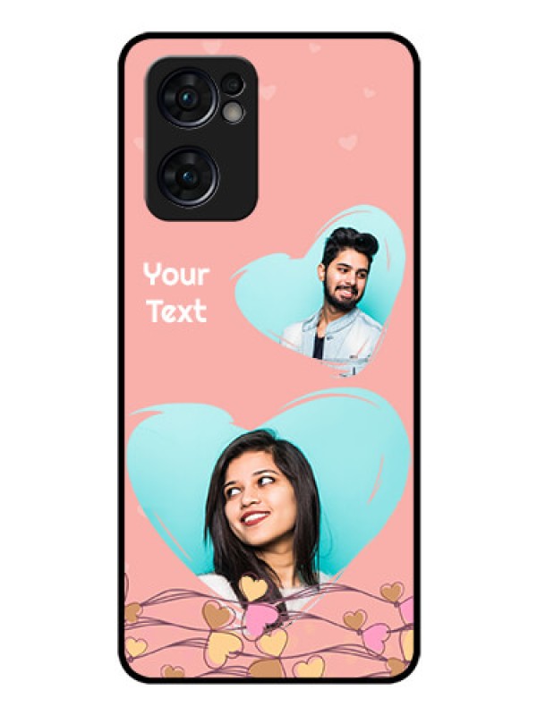 Custom Reno 7 5G Custom Glass Mobile Case - Love Doodle Design