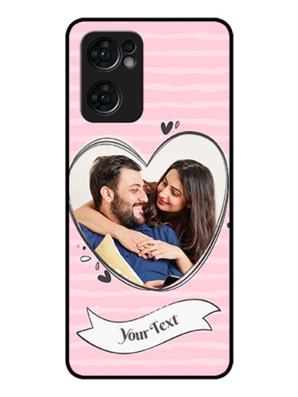 Custom Reno 7 5G Custom Glass Phone Case - Vintage Heart Design