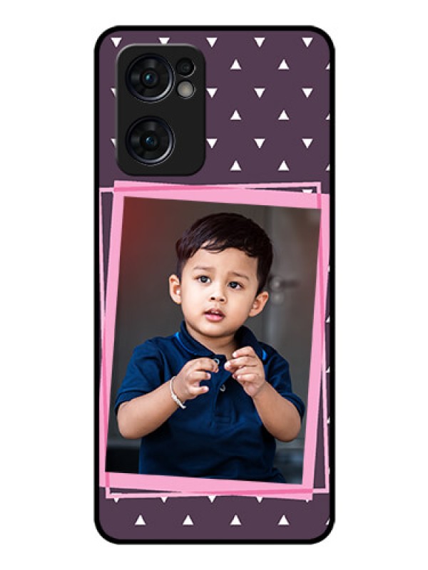 Custom Reno 7 5G Custom Glass Mobile Case - Triangle Pattern Dotted Design
