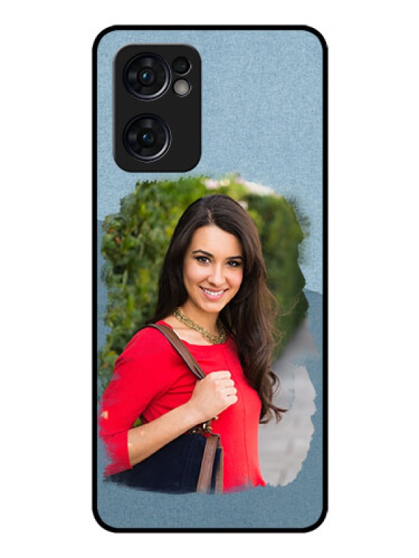 Custom Reno 7 5G Custom Glass Mobile Case - Grunge Line Art Design