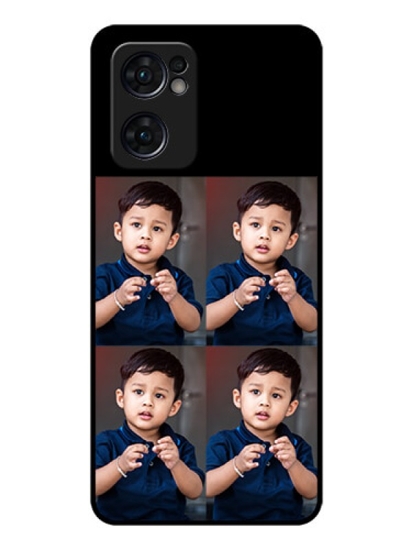 Custom Reno 7 5G 4 Image Holder on Glass Mobile Cover