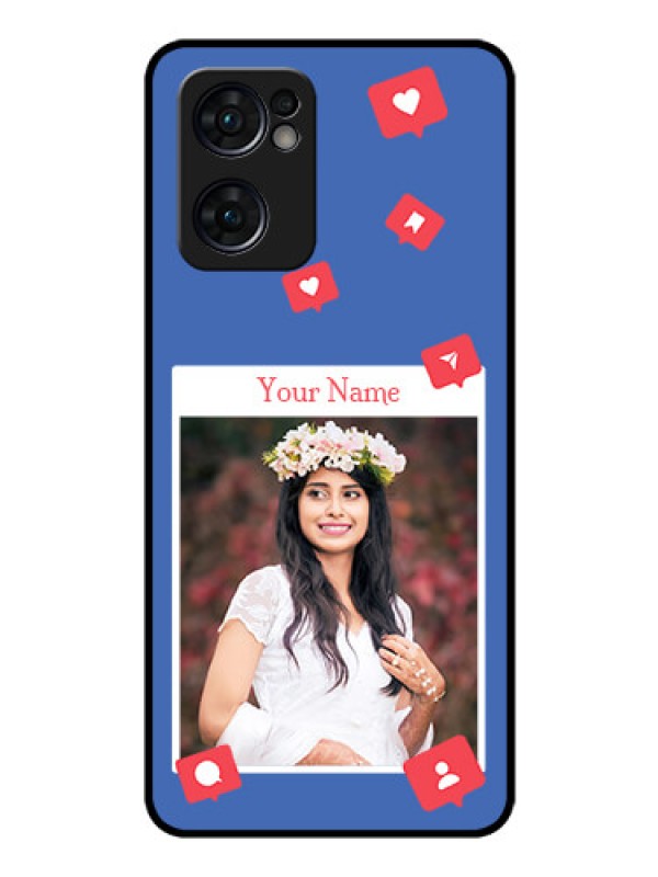 Custom Oppo Reno 7 5G Custom Glass Phone Case - Like Share And Comment Design