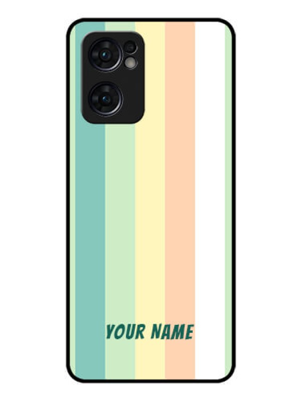 Custom Oppo Reno 7 5G Photo Printing on Glass Case - Multi-colour Stripes Design