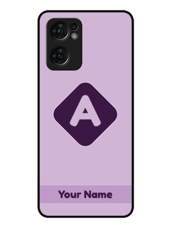 Custom Oppo Reno 7 5G Custom Glass Mobile Case - Custom Letter in curved badge Design
