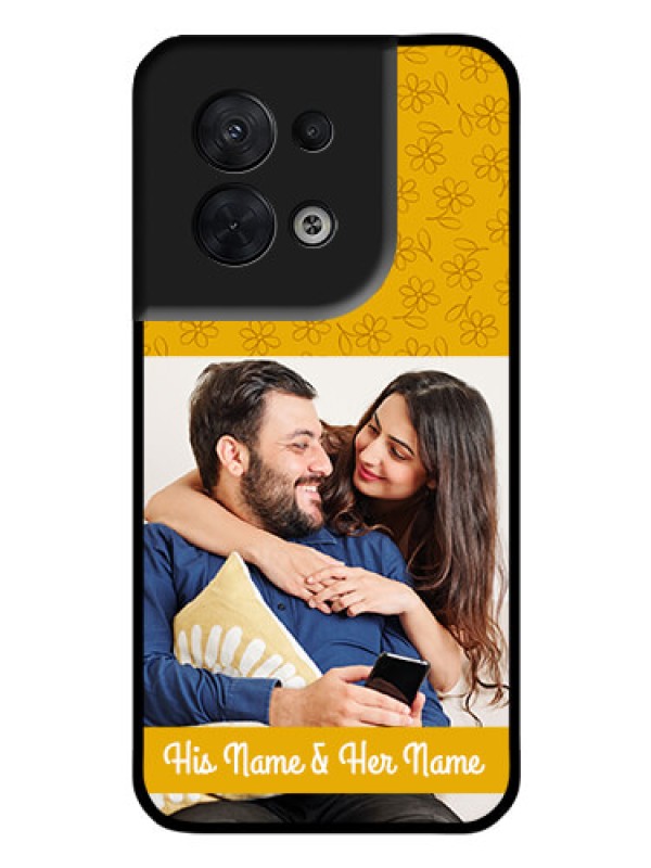 Custom Oppo Reno 8 5G Custom Glass Mobile Case - Yellow Floral Design
