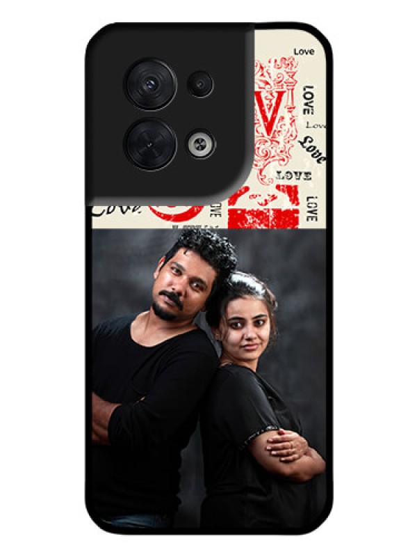 Custom Oppo Reno 8 5G Photo Printing on Glass Case - Trendy Love Design Case