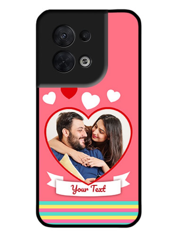 Custom Oppo Reno 8 5G Photo Printing on Glass Case - Love Doodle Design